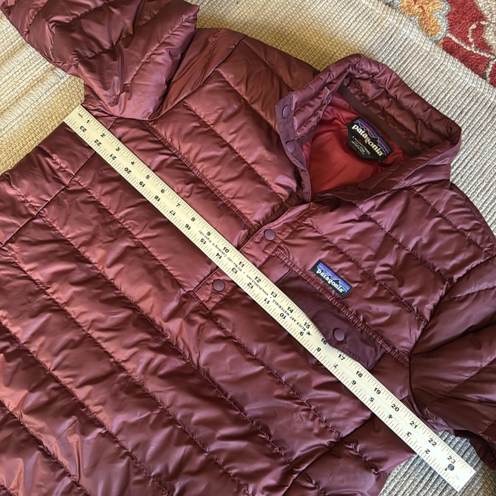 Patagonia Snap-T down sweater puffy pullover drumfire red maroon NWOT women’s L - Picture 6 of 14